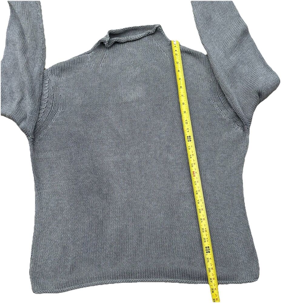 J.Crew Mock Neck Cotton Sweater Heavy Knit Pullover Long Sleeve Size Large - Picture 6 of 8